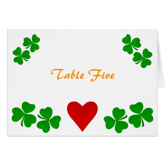 Table Card Irish Shamrock-grens (Voorkant Horizontaal)