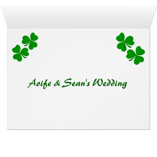 Table Card Irish Shamrock-grens (Binenzijde Horizontaal (Onderkant))