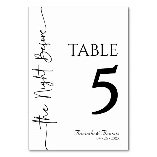 Table Card Kaart (Voorkant)