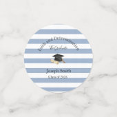 Table Confetti Blue Stripe Graduation Class 2026 (Kleine voorkant)