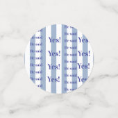 Table Confetti Blue & White Stripe He said Yes! (Kleine voorkant)