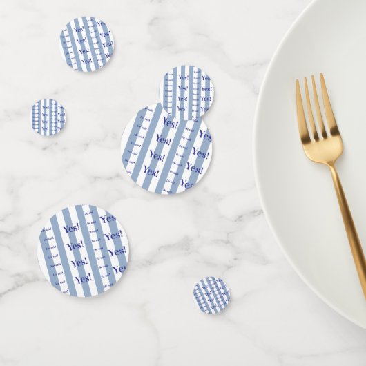 Table Confetti Blue & White Stripe He said Yes! (Groep)