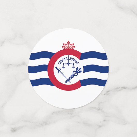 Table confetti met vlag van Cincinnati City, Veren (Kleine voorkant)