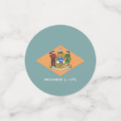 Table confetti met vlag van Delaware, Verenigde St (Kleine voorkant)