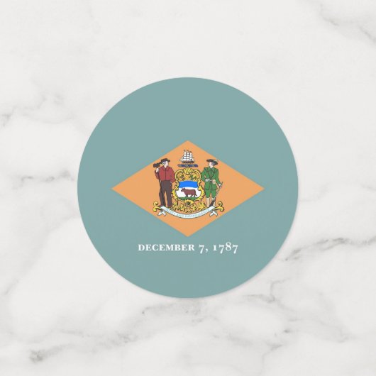 Table confetti met vlag van Delaware, Verenigde St (Kleine voorkant)