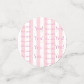 Table Confetti Pink & White Stripe She said Yes! (Kleine voorkant)