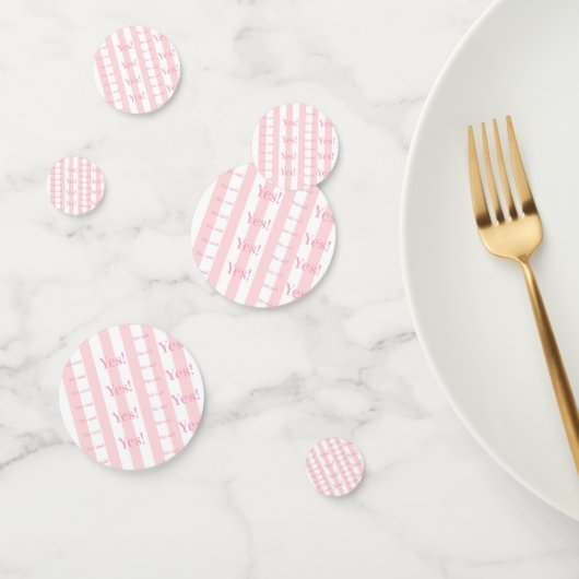 Table Confetti Pink & White Stripe She said Yes! (Groep)