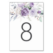 Table Eight Watercolor Purple Floral Wedding Kaart (Achterkant)