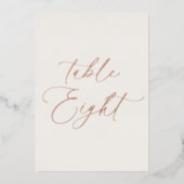 Table Eight Wedding Table Number | Real Foil Folie Uitnodiging (Voorkant)