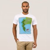 Table Mountain National Park Zuid-Afrika kaart T-shirt (Voorkant volledig)