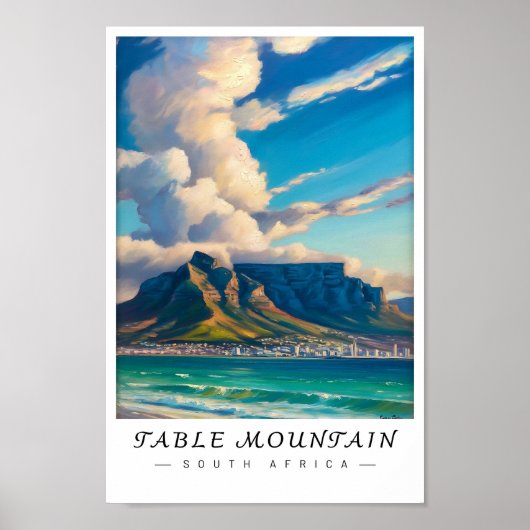 Table Mountain South Africa Wall Art, Cape Town Po Poster (Voorkant)