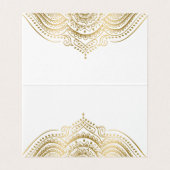 Table No. Place Card Ornate Gold Mandala Visitekaartje (Binnenkant ongevouwen)