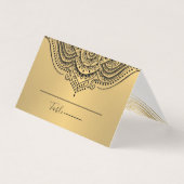 Table No. Place Card Ornate Gold Mandala Visitekaartje (Voorkant)