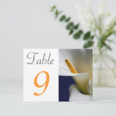 Table Number Card Calla Lily Briefkaart (Staand voorkant)
