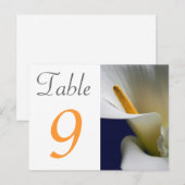 Table Number Card Calla Lily Briefkaart (Voorkant / Achterkant)