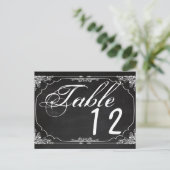 Table Number Card Modern Chalkboard  Victor Briefkaart (Staand voorkant)