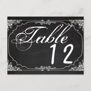 Table Number Card Modern Chalkboard  Victor Briefkaart