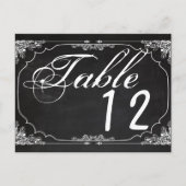 Table Number Card Modern Chalkboard  Victor Briefkaart (Voorkant)
