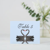 Table Number Card Romancing Swans Wedding Set Briefkaart (Staand voorkant)