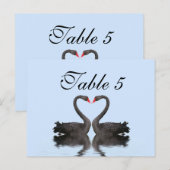 Table Number Card Romancing Swans Wedding Set Briefkaart (Voorkant / Achterkant)
