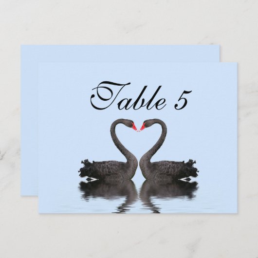 Table Number Card Romancing Swans Wedding Set Briefkaart (Voorkant / Achterkant)