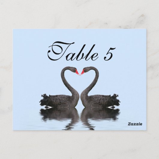 Table Number Card Romancing Swans Wedding Set Briefkaart (Achterkant)