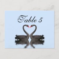 Table Number Card Romancing Swans Wedding Set