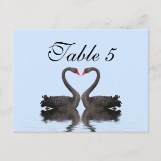 Table Number Card Romancing Swans Wedding Set Briefkaart