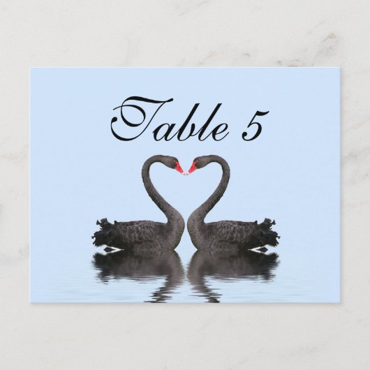Table Number Card Romancing Swans Wedding Set Briefkaart (Voorkant)