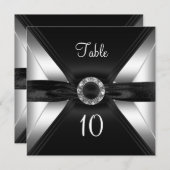 Table Number Diamond Black White Silver Kaart (Voorkant / Achterkant)