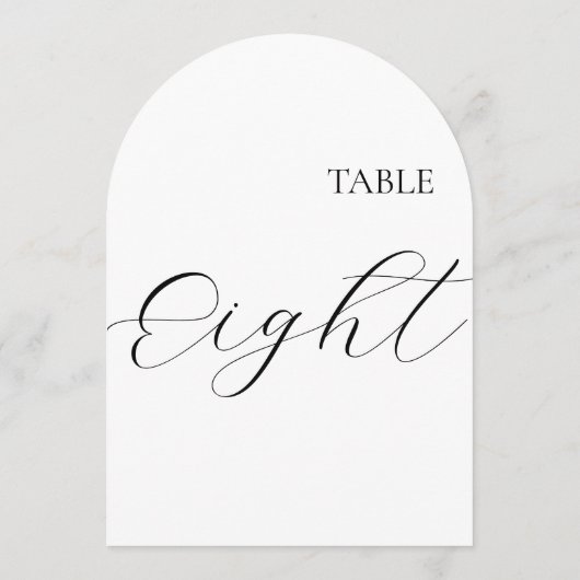 Table Number Eight Card Kaart (Achterkant)
