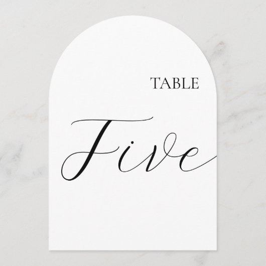Table Number Five Card Kaart (Achterkant)