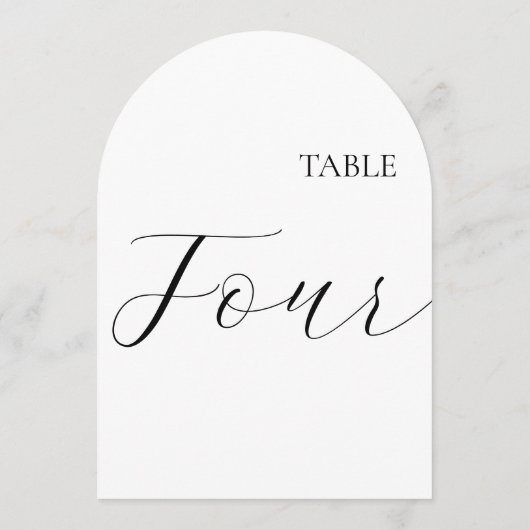 Table Number Four Card Kaart (Achterkant)