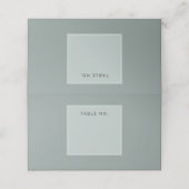 Table Number Minimal Sage Green Plaatskaartje (Buitenkant ongevouwen)