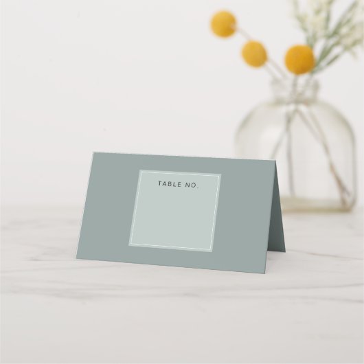 Table Number Minimal Sage Green Plaatskaartje (Voorkant)