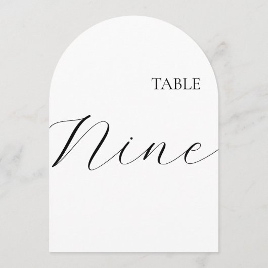 Table Number Nine Card Kaart (Achterkant)