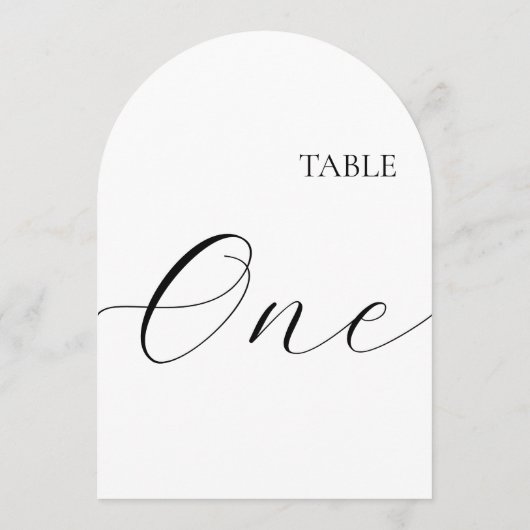 Table Number One Card Kaart (Achterkant)