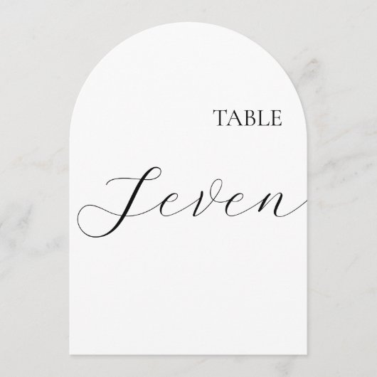 Table Number Seven Card Kaart (Voorkant)