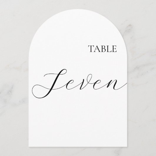 Table Number Seven Card Kaart (Achterkant)