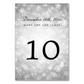 Table Number Silver Winter Wonderland Sparkle Kaart (Voorkant)