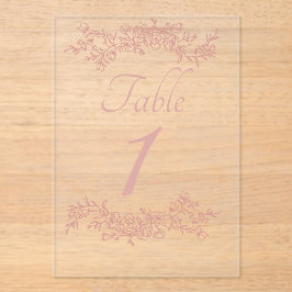 Table Number Simple Minimalist Clear Acryl Uitnodigingen
