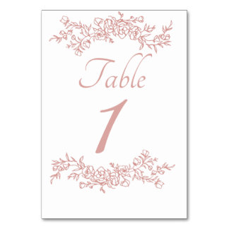 Table Number Simple Minimalist  Kaart
