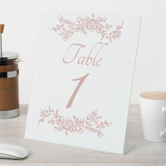 Table Number Simple Minimalist Reclamebord Met Voetstuk (Insitu)