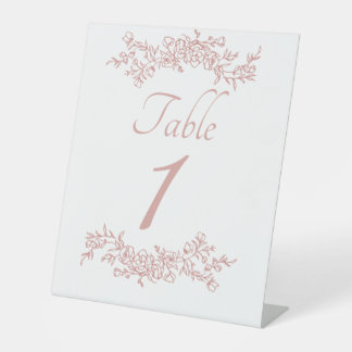 Table Number Simple Minimalist  Reclamebord Met Voetstuk