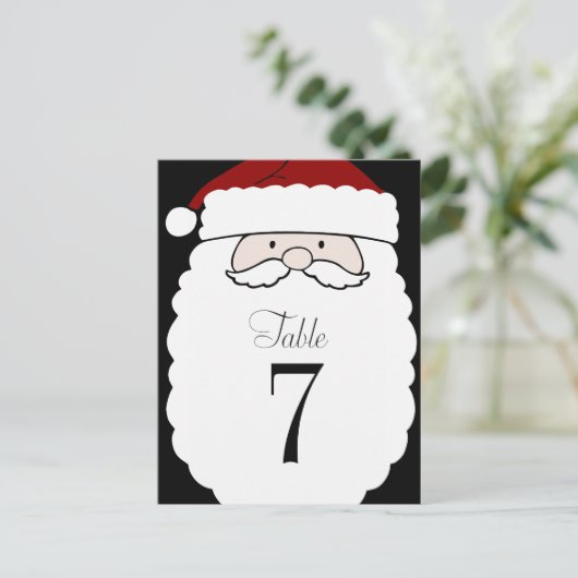 Table Number Simple Santa Feestdagenkaart (Staand voorkant)