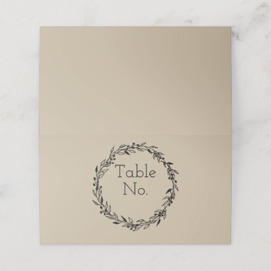 Table Number Sjabloon  kaart Eenvoudig Plaatskaartje (Buitenkant ongevouwen)