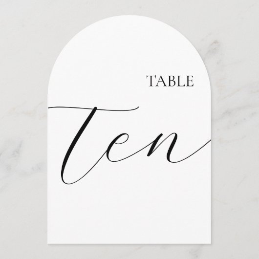 Table Number Ten Card Kaart (Achterkant)