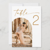 Table Number with Two Arch Photos. Elegant Wedding Feestdagenkaart (Voorkant)