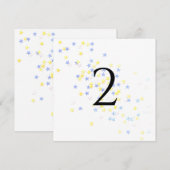 Table numbers stars feestdagenkaart (Voorkant / Achterkant)