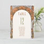 Table Numbers Vintage Art Nouveau Wedding Kaart (Staand voorkant)